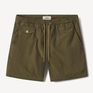 Buck Mason (M/32-33) Diver Cloth Olive Green Nylon Swim Trunks Drawstring